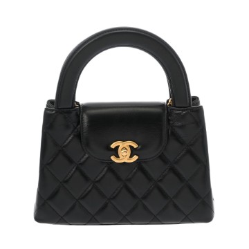 シャネル ミニ ショッピング バッグ ブラック AS4416 シャイニークランブルカーフスキン レディース バッグ 【未使用】【bag】