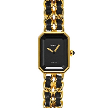 シャネル プルミエール L H0001 ブラック レディース 時計 【中古】【wristwatch】