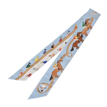 エルメス ツイリー TURF LES COURSES マルチカラー 061144S シルク100％ レディース 【新品】【other】