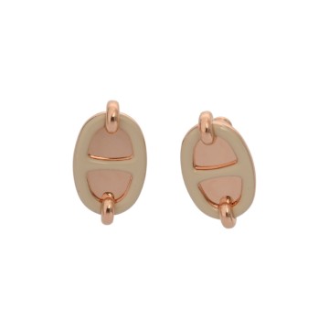 エルメス ピアス ミニ・マイヨン クレーム/ローズゴールド金具 エナメル レディース ジュエリー 【新品】【jewelry】