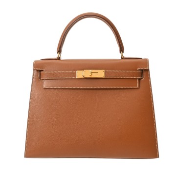 エルメス ケリー 28 外縫い ゴールド クシュベル レディース バッグ 【中古】【bag】