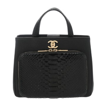 シャネル ビジネス アフィニティ 2WAY ブラック A93750 キャビアスキン/パイソン レディース バッグ 【中古】【bag】