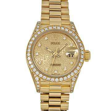 ロレックス デイトジャスト 69158G シャンパンコンピュータ/ダイヤモンド レディース 時計 【中古】【wristwatch】