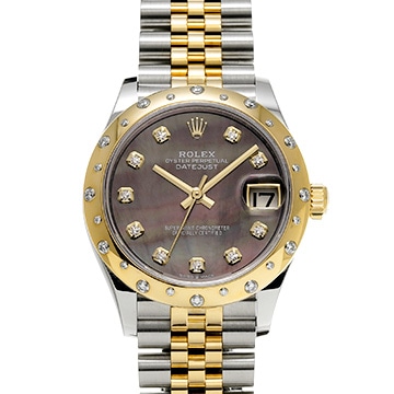 ロレックス デイトジャスト 31 278343RBR ブラックシェル/ダイヤモンド ユニセックス 時計 【中古】【wristwatch】