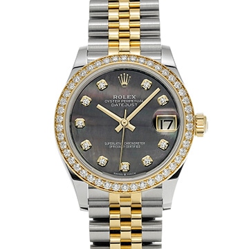 ロレックス デイトジャスト 278383RBR ブラックシェル/ダイヤモンド ユニセックス 時計 【中古】【wristwatch】