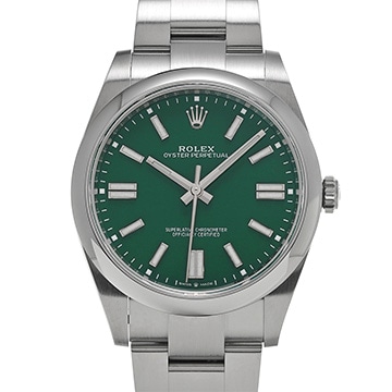 ロレックス オイスターパーペチュアル 41 124300 グリーン メンズ 時計 【中古】【wristwatch】