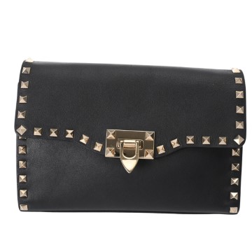 ヴァレンティノ ショルダーバッグ ロックスタッズ ブラック レザー レディース バッグ 【中古】【bag】