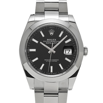 ロレックス デイトジャスト 41 126300 ブライトブラック メンズ 時計 【中古】【wristwatch】