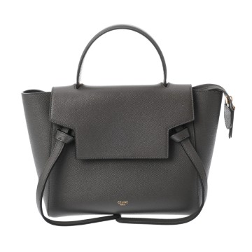 セリーヌ ベルトバッグ ナノ  グレー 189003ZVA.10DC グレインドカーフ レディース バッグ 【中古】【bag】