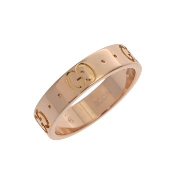 グッチ アイコンリング ピンク K18ピンクゴールド PG レディース ジュエリー 【中古】【jewelry】