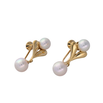 ミキモト パール イヤリング イエロー K18イエローゴールド YG レディース ジュエリー 【中古】【jewelry】