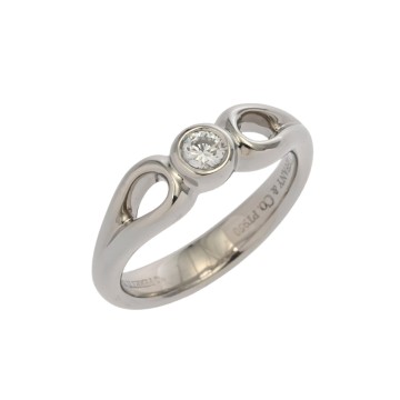 ティファニー ダブルオープンティアドロップ リング ダイヤ シルバー Pt950プラチナ レディース ジュエリー 【中古】【jewelry】