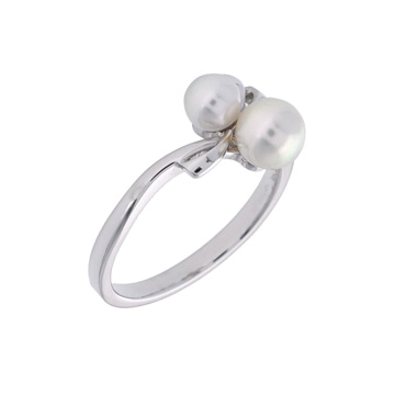 ミキモト パール リング　#11　1PD シルバー K18ホワイトゴールド WG レディース ジュエリー 【中古】【jewelry】