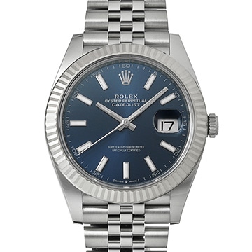 ロレックス デイトジャスト 41 126334 ブライトブルー メンズ 時計 【中古】【wristwatch】