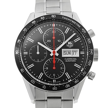 タグ ホイヤー カレラ キャリバー16 デイデイト クロノグラフ CV201AH.BA0725 ブラック メンズ 時計 【中古】【wristwatch】