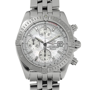 ブライトリング クロノマット エボリューション A156A69PA ホワイトシェル/シルバー メンズ 時計 【中古】【wristwatch】