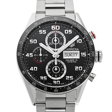 タグ ホイヤー カレラ キャリバー16 クロノグラフ デイデイト CV2A1R.BA0799 ブラック メンズ 時計 【中古】【wristwatch】