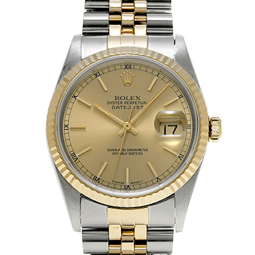 ロレックス デイトジャスト 16233 シャンパン/ダイヤモンド メンズ 時計 【中古】【wristwatch】
