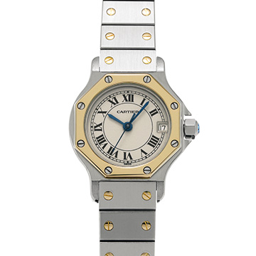 カルティエ サントス オクタゴン W2001683 アイボリー レディース 時計 【中古】【wristwatch】
