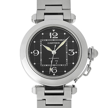 カルティエ パシャC ビッグデイト W31053M7 ブラック ユニセックス 時計 【中古】【wristwatch】