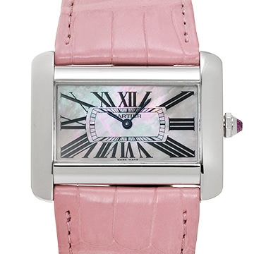カルティエ タンク ディヴァン LM リミテッド W6301355 ピンクシェル ユニセックス 時計 【中古】【wristwatch】