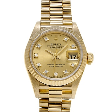 ロレックス デイトジャスト 69178G シャンパン/ダイヤモンド レディース 時計 【中古】【wristwatch】
