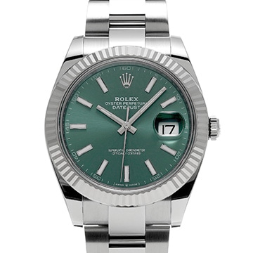 ロレックス デイトジャスト 41 126334 ミントグリーン メンズ 時計 【中古】【wristwatch】