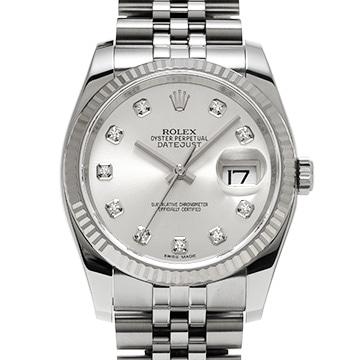 ロレックス デイトジャスト 116234G シルバー/ダイヤモンド メンズ 時計 【中古】【wristwatch】