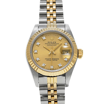 ロレックス デイトジャスト 69173G シャンパン/ダイヤモンド レディース 時計 【中古】【wristwatch】