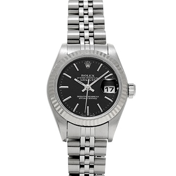 ロレックス デイトジャスト 79174 ブラック レディース 時計 【中古】【wristwatch】