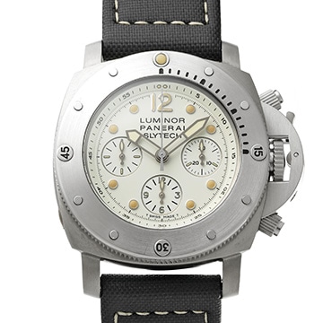 パネライ ルミノール サブマーシブル 1950 クロノスライテック PAM00225 ホワイト メンズ 時計 【中古】【wristwatch】
