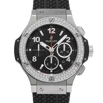 ウブロ ビッグバン スチール ダイヤモンド 301.SX.130.RX.114 ブラック メンズ 時計 【中古】【wristwatch】