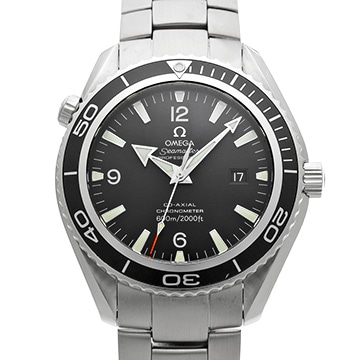 オメガ シーマスター プラネットオーシャン 600 コーアクシャル 2200.50 ブラック メンズ 時計 【中古】【wristwatch】