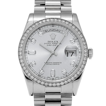 ロレックス デイデイト 36 118346A アイスブルー/ダイヤモンド メンズ 時計 【中古】【wristwatch】