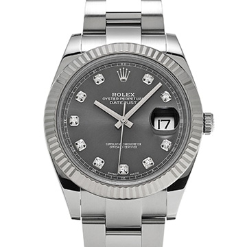 ロレックス デイトジャスト 41 126334G スレート/ダイヤモンド メンズ 時計 【中古】【wristwatch】