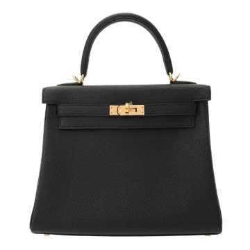 エルメス ケリー25 内縫い 2WAY ブラック トゴ レディース バッグ 【中古】【bag】