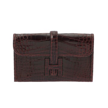 エルメス ジジェ ミニ ルージュアッシュ アリゲーターリセ ユニセックス バッグ 【中古】【bag】