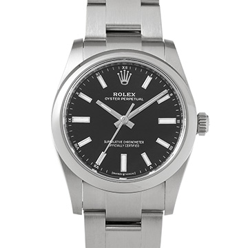 ロレックス オイスターパーペチュアル 34 124200 ブラック ユニセックス 時計 【中古】【wristwatch】