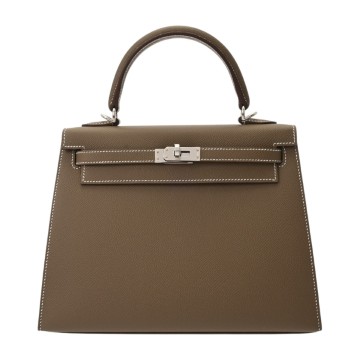 エルメス ケリー25 外縫い 2WAY エトゥープ ヴォーエプソン レディース バッグ 【新品】【bag】