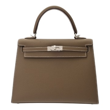 エルメス ケリー25 外縫い 2WAY エトゥープ ヴォーエプソン レディース バッグ 【未使用】【bag】