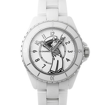 シャネル マドモアゼル J12 ラ パウザ 38MM H7481 ホワイトラッカー メンズ 時計 【中古】【wristwatch】