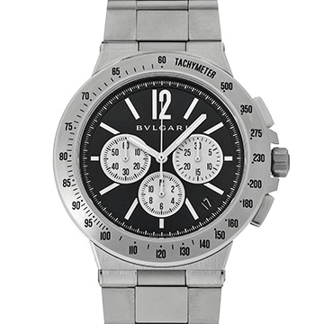 ブルガリ ディアゴノ ヴェロチッシモ DG41BSSDCH ブラック メンズ 時計 【中古】【wristwatch】