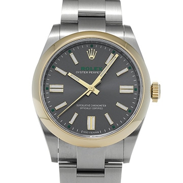 ロレックス オイスターパーペチュアル 100周年 134303 スレート メンズ 時計 【中古】【wristwatch】