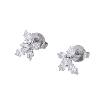 ハリー ウィンストン クラスター ピアス スモール シルバー EADPCLSMWC Pt950プラチナ レディース ジュエリー 【中古】【jewelry】