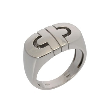 ブルガリ パレンテシ リング シルバー K18ホワイトゴールド WG レディース ジュエリー 【中古】【jewelry】