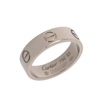 カルティエ ラブリング #53 シルバー K18ホワイトゴールド WG レディース ジュエリー 【中古】【jewelry】