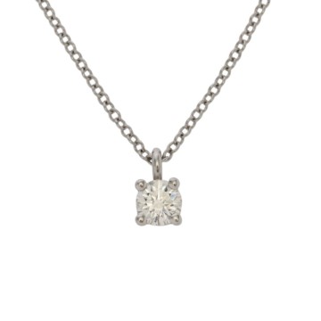 ティファニー ソリティア ネックレス 0.32ct シルバー Pt950プラチナ レディース ジュエリー 【中古】【jewelry】