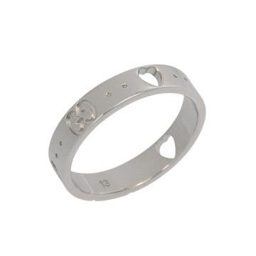 グッチ アイコンリング シルバー K18ホワイトゴールド WG レディース ジュエリー 【中古】【jewelry】