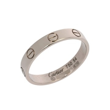 カルティエ ミニラブリング #54 シルバー K18ホワイトゴールド WG レディース ジュエリー 【中古】【jewelry】