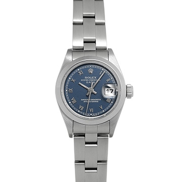 ロレックス オイスターパーペチュアル デイト 69160 ブルー レディース 時計 【中古】【wristwatch】